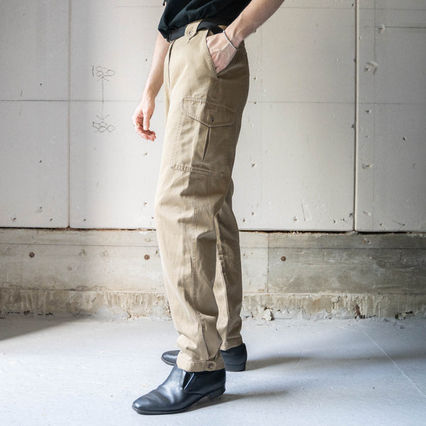 1980s  'L.L.Bean' beige color chino pants -with cargo pocket -