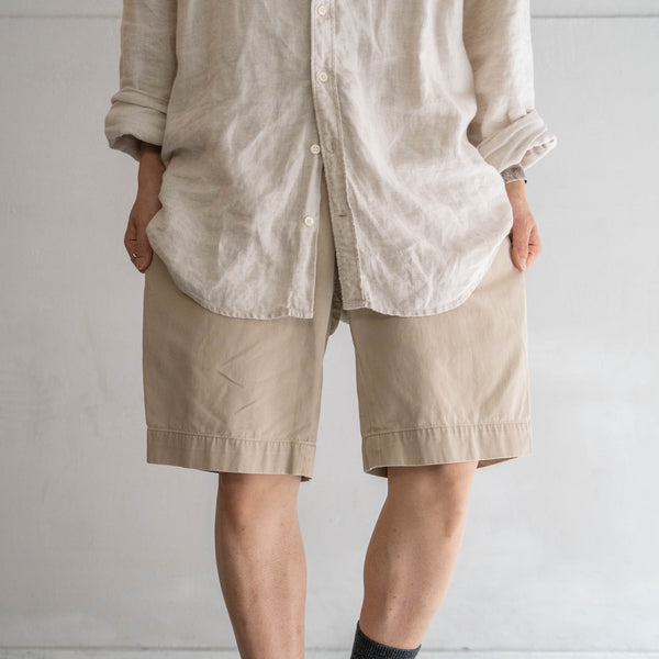 1990s Ralph Lauren cotton chino shorts -beige & waist cord remake- 1