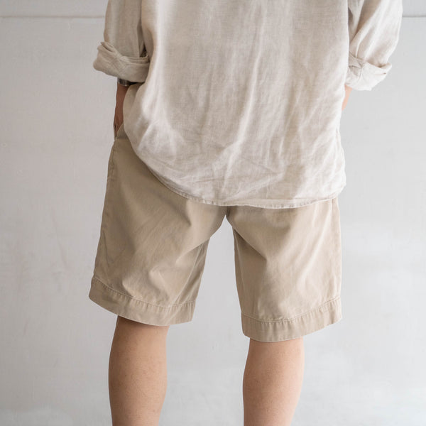 1990s Ralph Lauren cotton chino shorts -beige & waist cord remake- 1