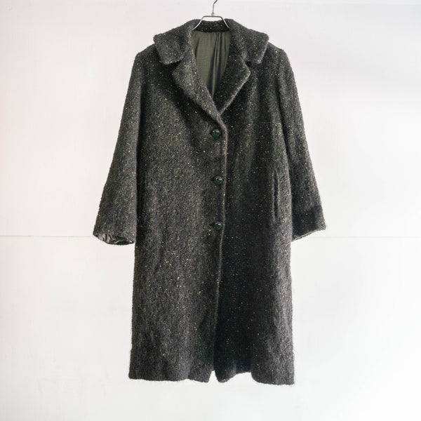 around 1980s Europe black color nep design knit coat