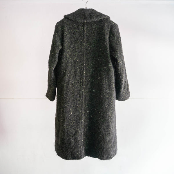 around 1980s Europe black color nep design knit coat