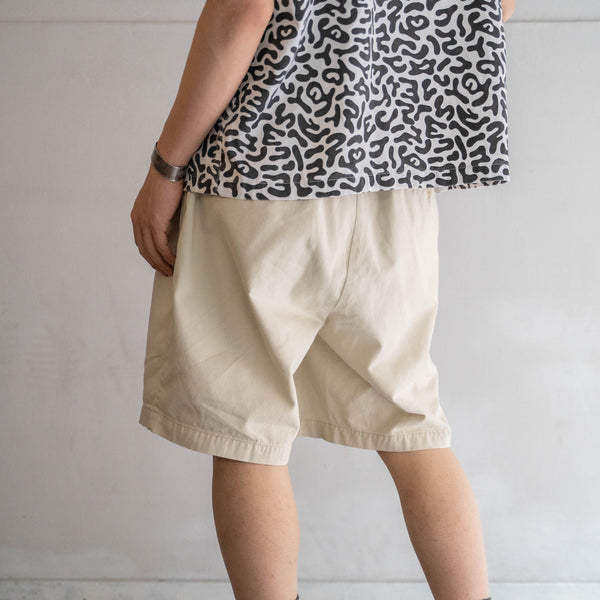 1990s Ralph Lauren cotton chino shorts -ivory & waist cord remake- 2