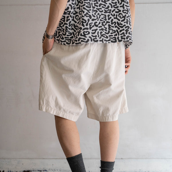 1990s Ralph Lauren cotton chino shorts -ivory & waist cord remake- 1
