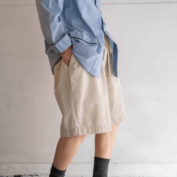 1990s Ralph Lauren cotton chino shorts -beige & waist cord remake- 2