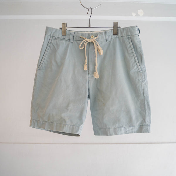 1990s Ralph Lauren cotton chino shorts -sky blue & waist cord remake-
