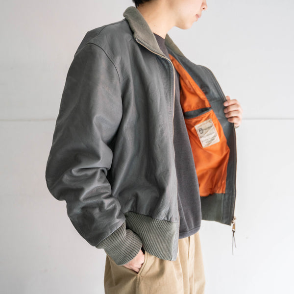 1980-00s German military pilot leather jacket -civilian type- -2