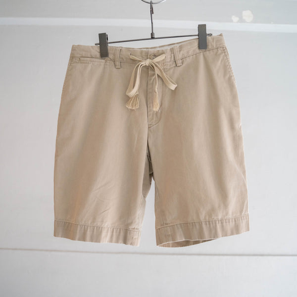 1990s Ralph Lauren cotton chino shorts -beige & waist cord remake- 1