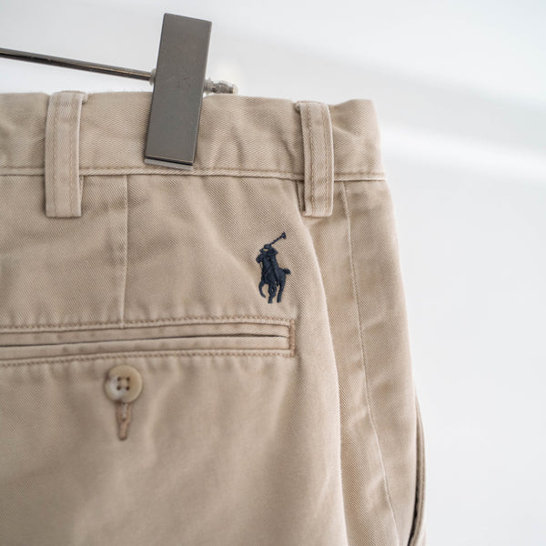 1990s Ralph Lauren cotton chino shorts -beige & waist cord remake- 1