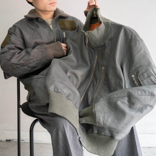 1980-00s German military pilot leather jacket -civilian type- -2