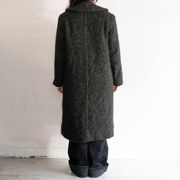 around 1980s Europe black color nep design knit coat