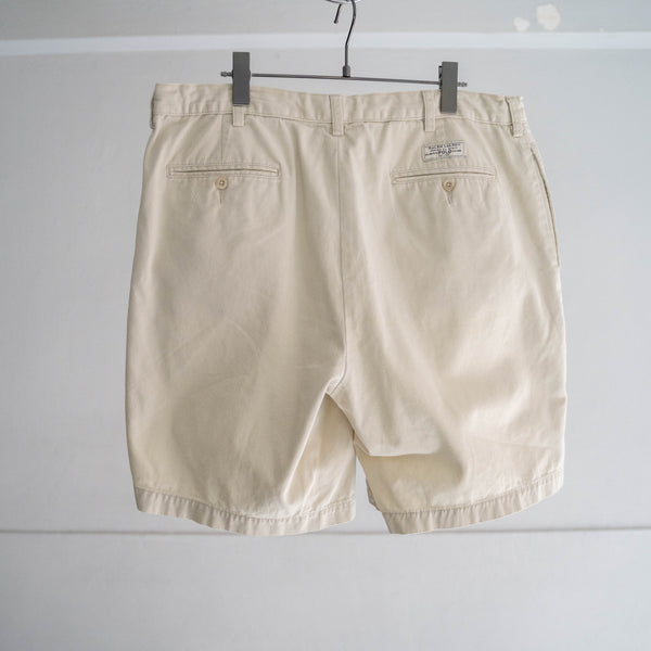 1990s Ralph Lauren cotton chino shorts -ivory & waist cord remake- 2