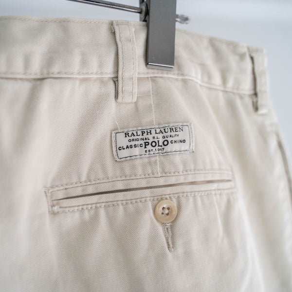 1990s Ralph Lauren cotton chino shorts -ivory & waist cord remake- 2