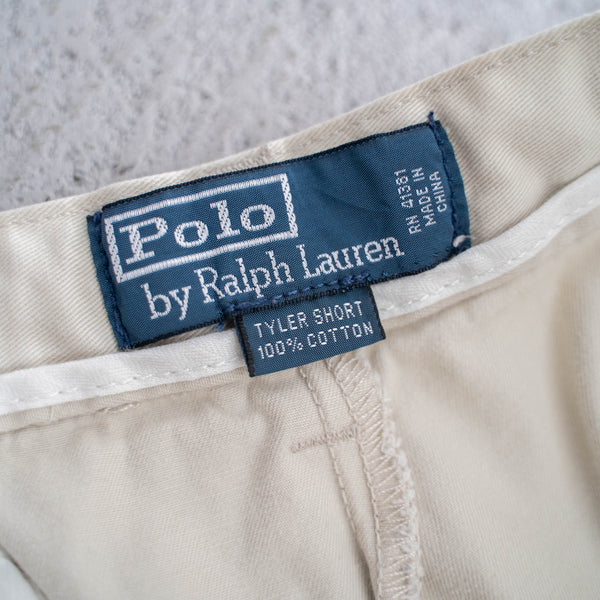 1990s Ralph Lauren cotton chino shorts -ivory & waist cord remake- 2