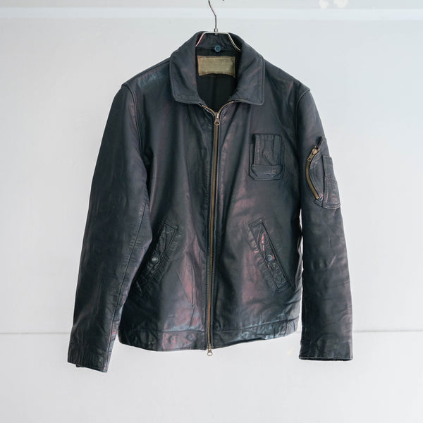 1970-90s French military pilot leather jacket -civilian type- -3