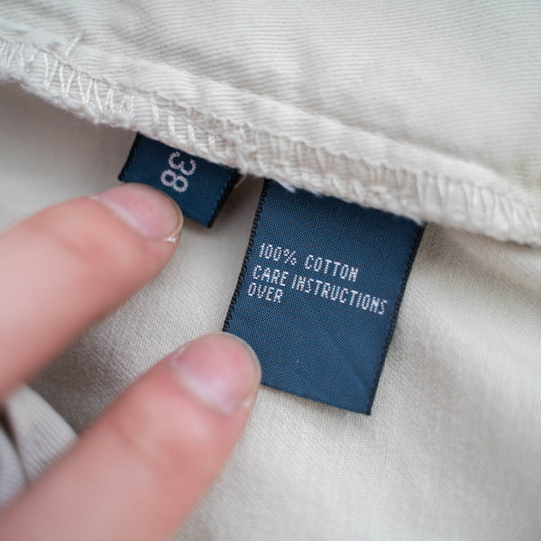 1990s Ralph Lauren cotton chino shorts -ivory & waist cord remake- 2