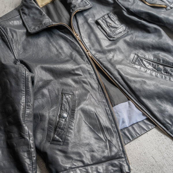 1970-90s French military pilot leather jacket -civilian type- -3