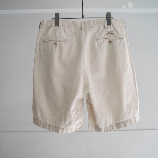 1990s Ralph Lauren cotton chino shorts -ivory & waist cord remake- 1