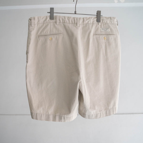 1990s Ralph Lauren cotton chino shorts -beige & waist cord remake- 2