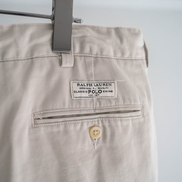 1990s Ralph Lauren cotton chino shorts -beige & waist cord remake- 2