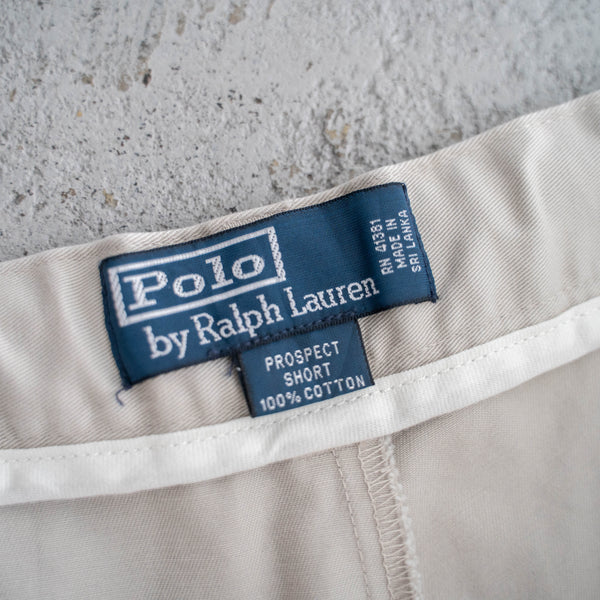 1990s Ralph Lauren cotton chino shorts -beige & waist cord remake- 2
