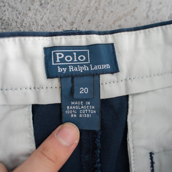 1990s Ralph Lauren cotton chino shorts -navy- 1