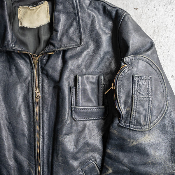 1970-90s French military pilot leather jacket -civilian type- -4