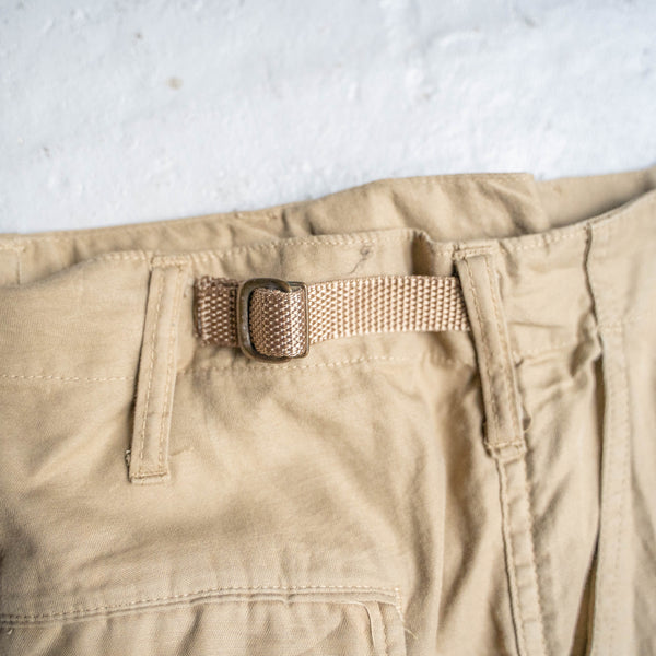 1980-90s Norway military beige color cargo pants -with side adjuster-　