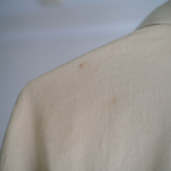 around 80s Italy beige color cotton flannel shirt 'dead stock'