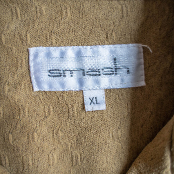 1990s mustard fake suede weavy shirt