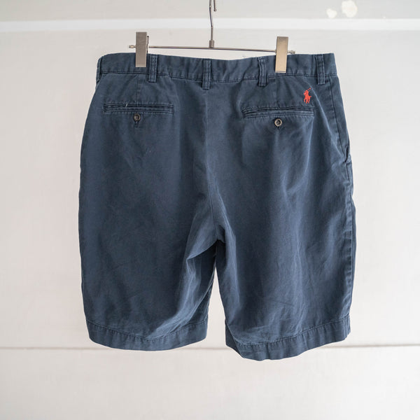 1990s Ralph Lauren cotton chino shorts -navy- 2