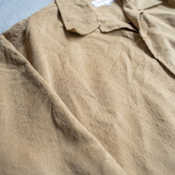 1990s mustard fake suede weavy shirt