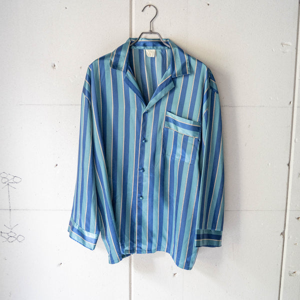 around 1990s Europe blue based stripe pajama shirt