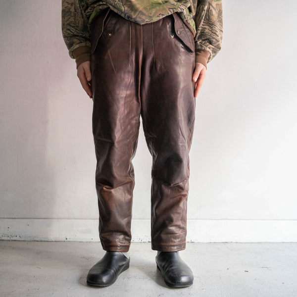 around 1950s Europe brown color leather pants 'good used condition'