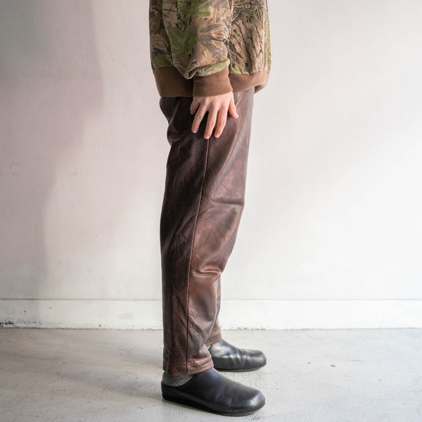 around 1950s Europe brown color leather pants 'good used condition'