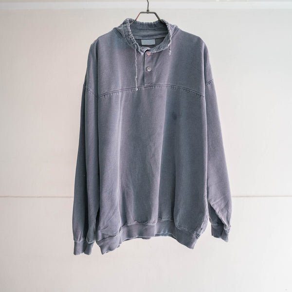 1990s faded blue cotton smock -big size-