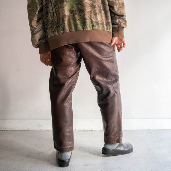 around 1950s Europe brown color leather pants 'good used condition'