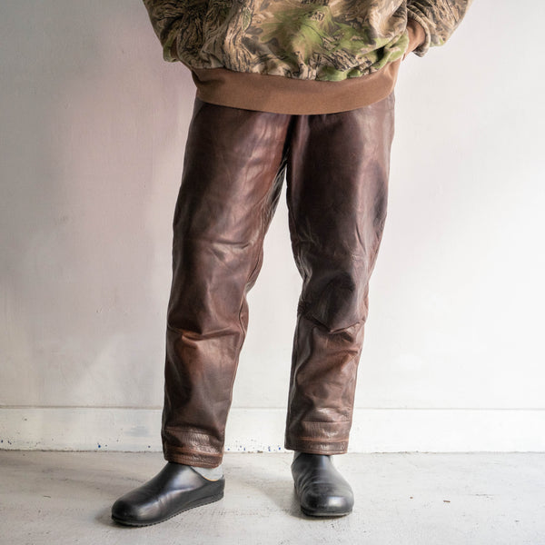 around 1950s Europe brown color leather pants 'good used condition'