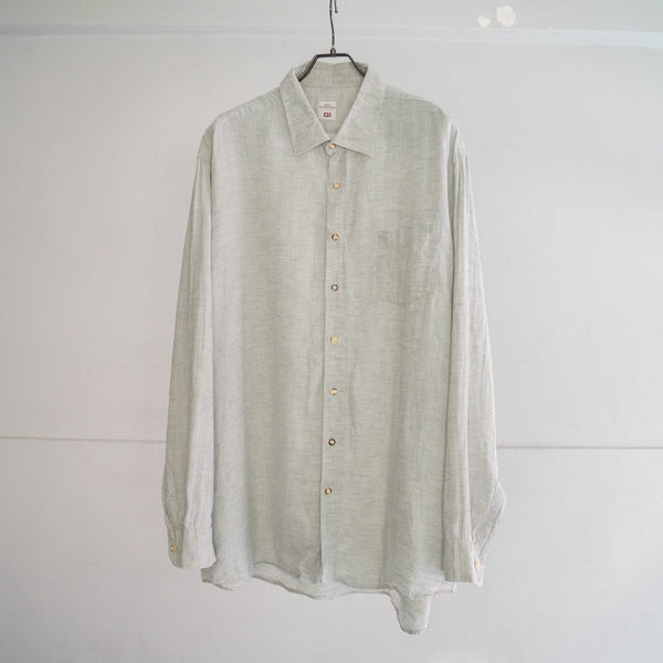 around 1990s sherbet green linen 100 tyrolean shirt