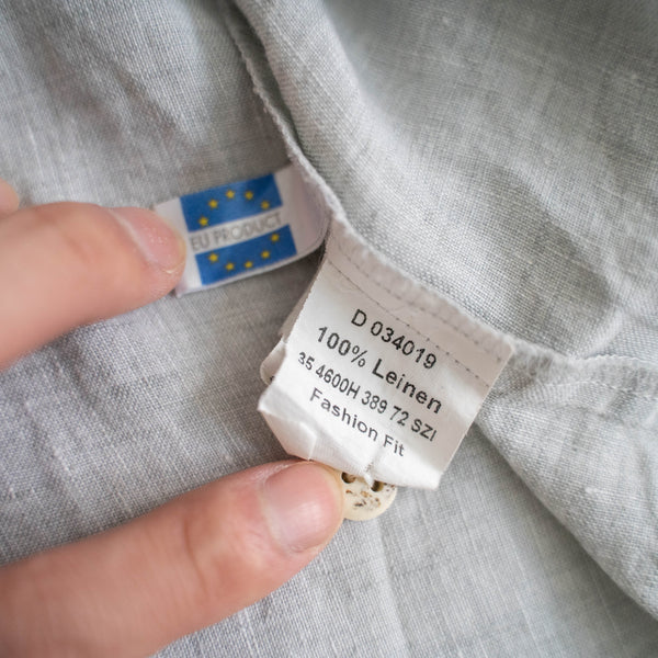 around 1990s sherbet green linen 100 tyrolean shirt