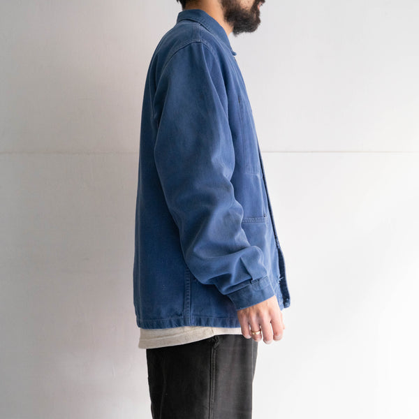 1970-80s France blue color cotton twill work jacket 'good damage'