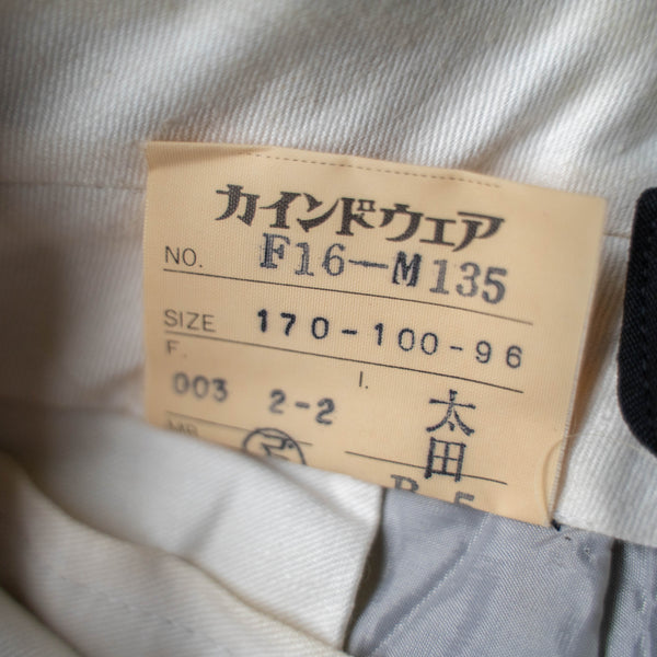 1980s Japan vintage black wool 1 tuck slacks -5