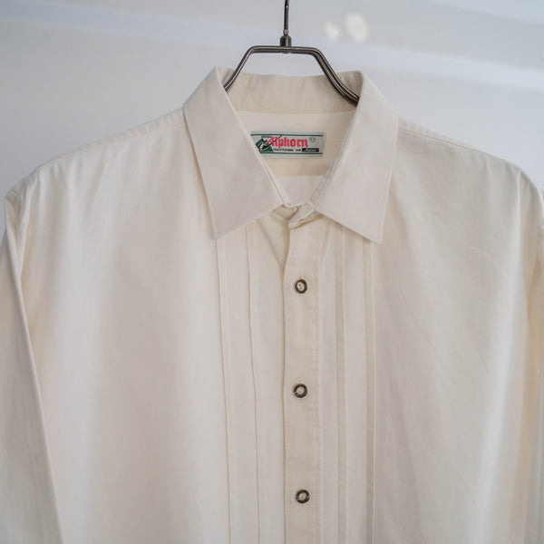 around 1990s off white color tyrolean shirt 'with front design'