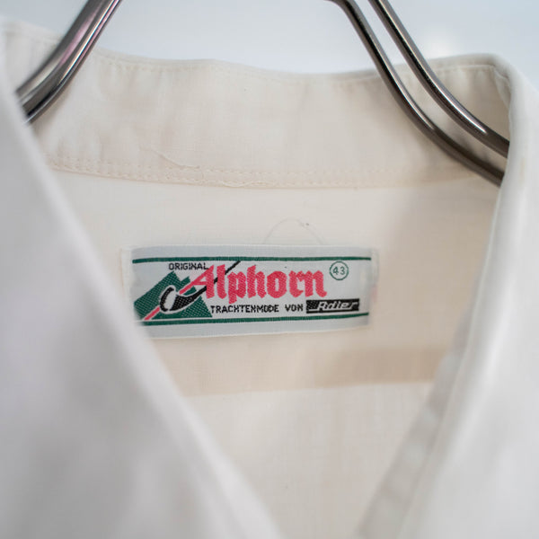 around 1990s off white color tyrolean shirt 'with front design'