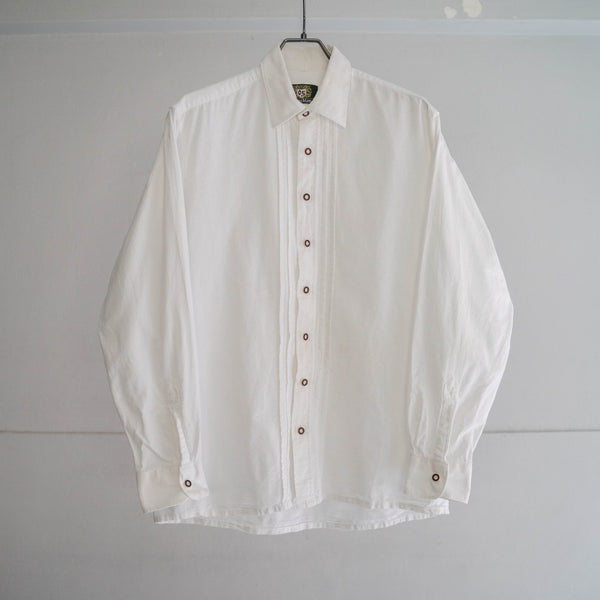 around 1990s white color tyrolean shirt 'with front design'