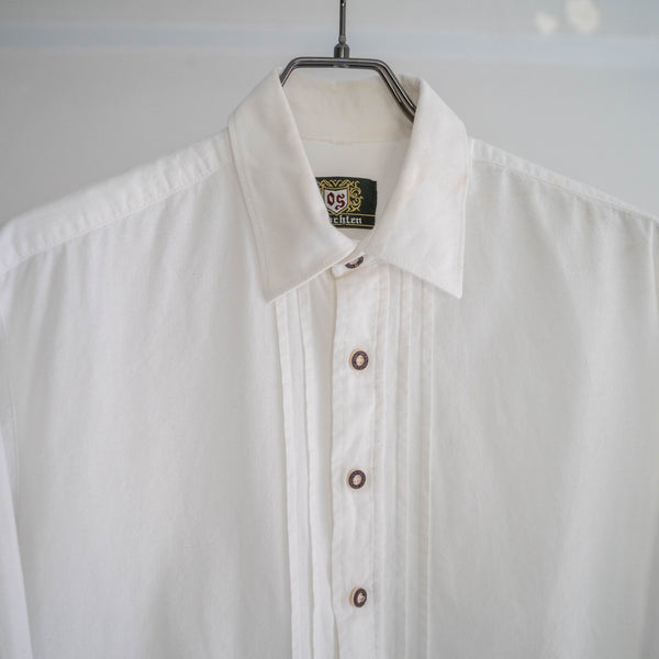 around 1990s white color tyrolean shirt 'with front design'