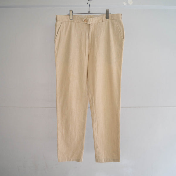 1990s ivory color linen 100 tapered pants