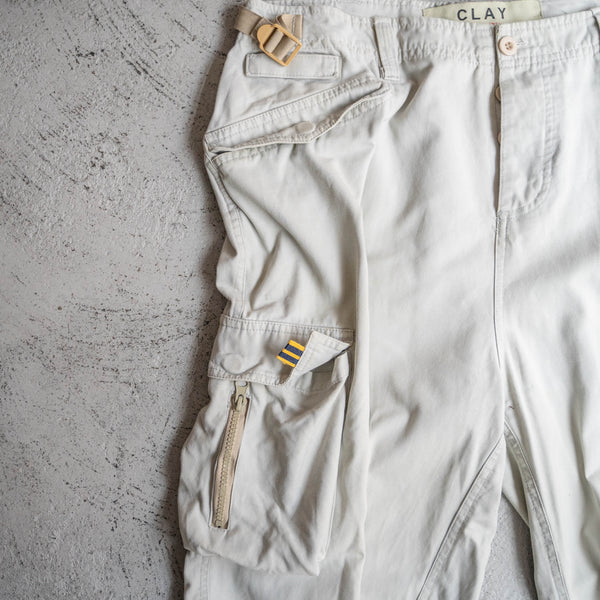 2000s ivory over-gimmick cargo pants