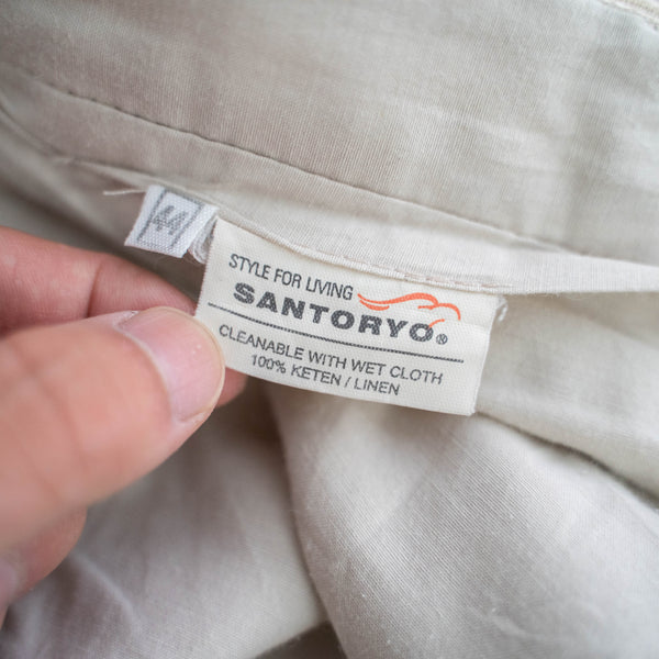 1990s ivory color linen 100 tapered pants