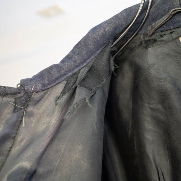 around 1950s Swedish military goat skin leather car coat