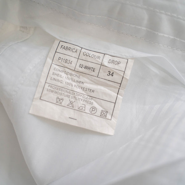 around 1990s white linen 2 tuck wide pants